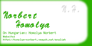 norbert homolya business card